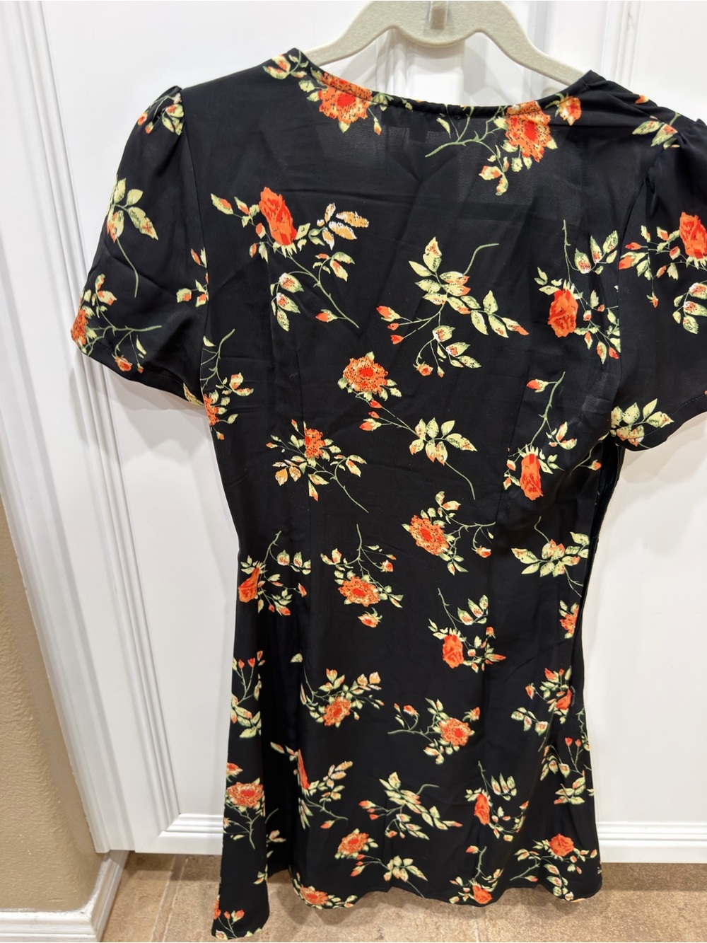 RIHOAS Black Mini Dress with Orange Floral Print - Picture 5 of 5